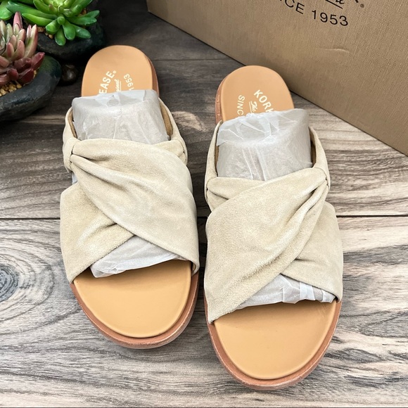NIB Kork Ease Zel Suede Slide Sandal Natural Suede - Picture 9 of 13